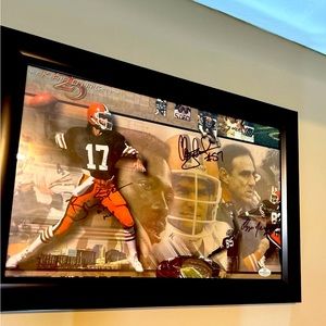 Autographed Photo of Ozzie Newsome, Clay Mathews, Brian Sipe